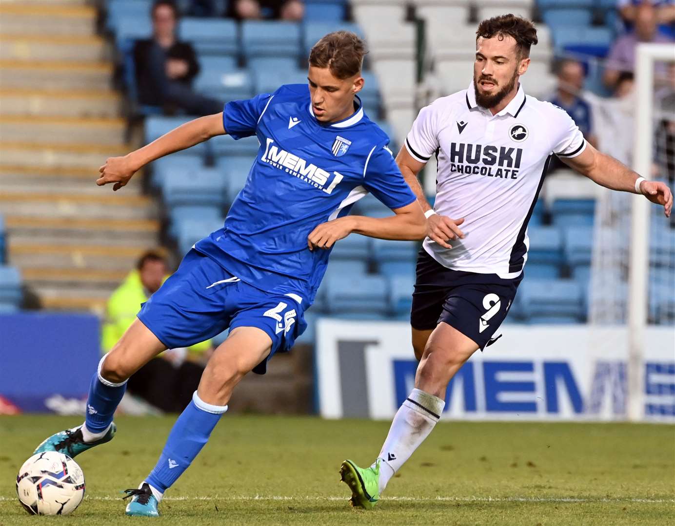 Youngster Sam Gale tasted more first-team action late on for Gillingham against Millwall. Picture: Barry Goodwin (49649883)