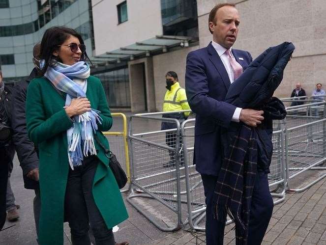 Matt Hancock resigned following pictures published in The Sun showing him kissing aide Gina Coladangelo. Picture: PA