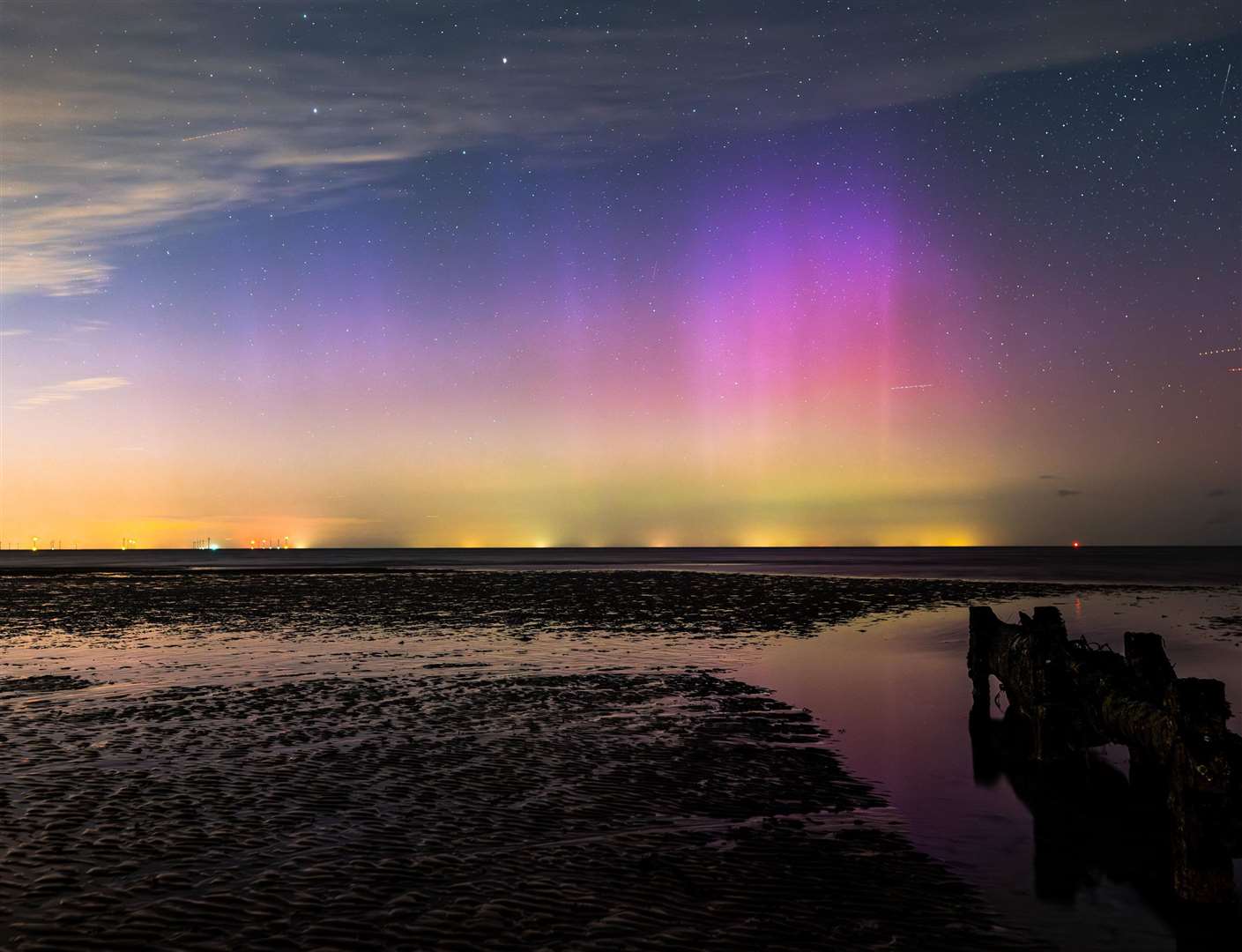 The Northern Lights at Reculver Beach. Picture: Chris Cork