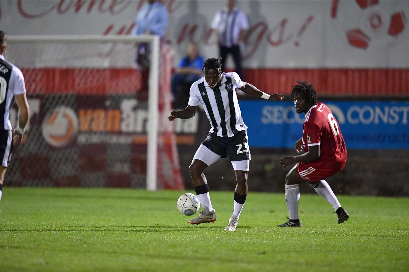 Noel Mbo with the ball for Gillingham Picture: Keith Gillard
