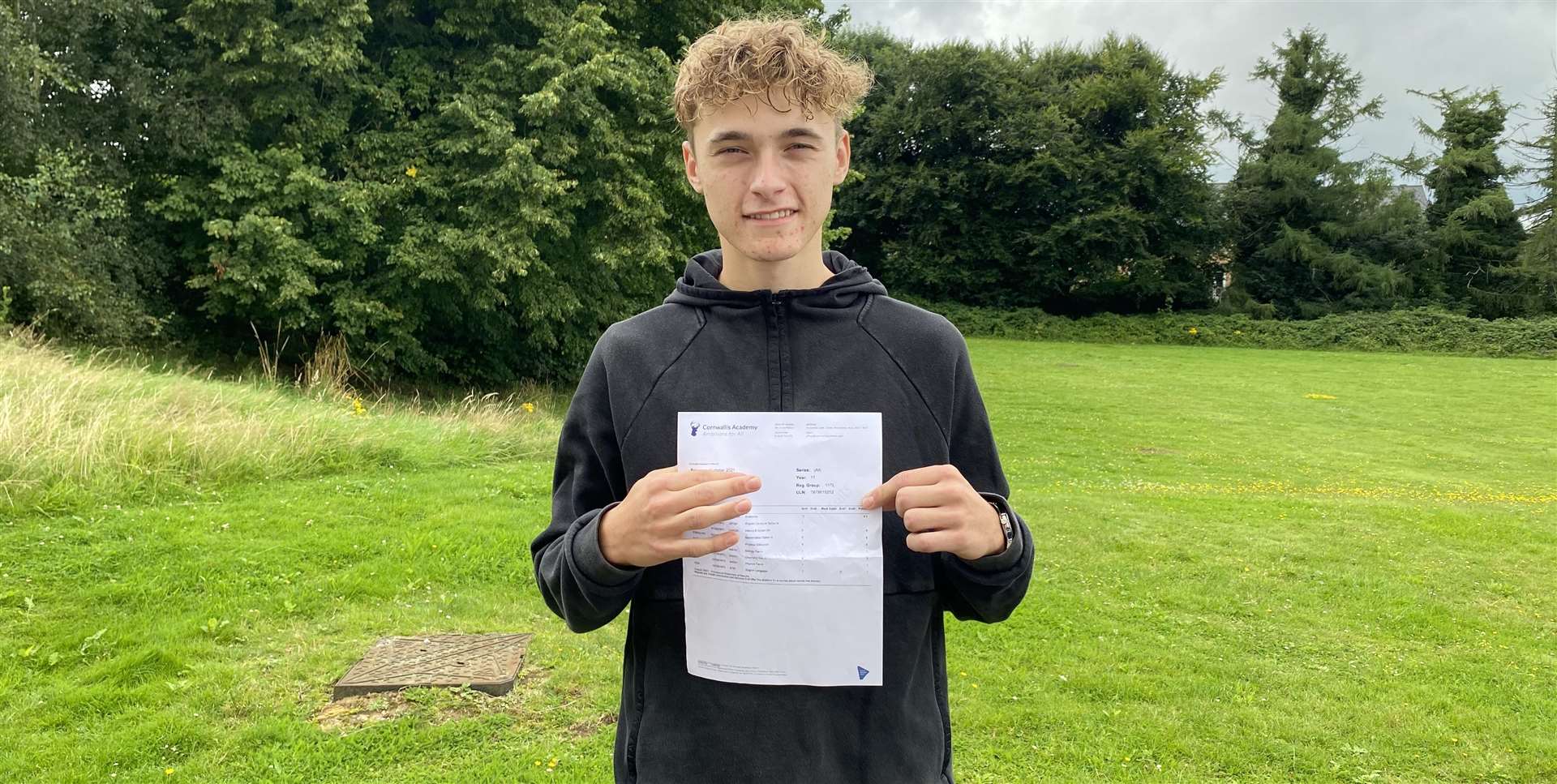 Alfie Sanders achieved one 9, one Distinction*, two 8s, four 7s, and one 6