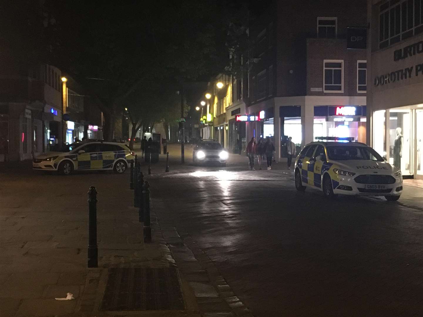 Police responding to the incident at the time