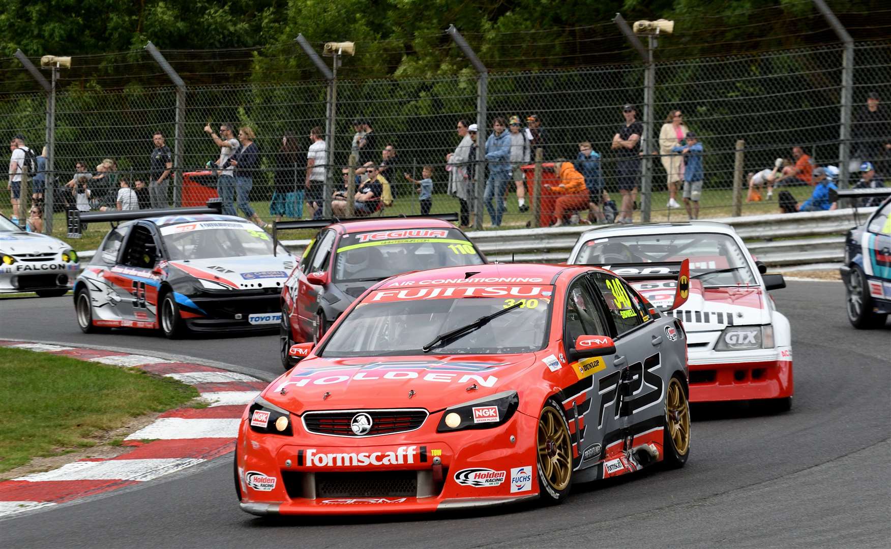 Alex Sidwell, from Maidstone, scored an outright win in the Classic Thunder races in his Holden Commodore. Picture: Simon Hildrew