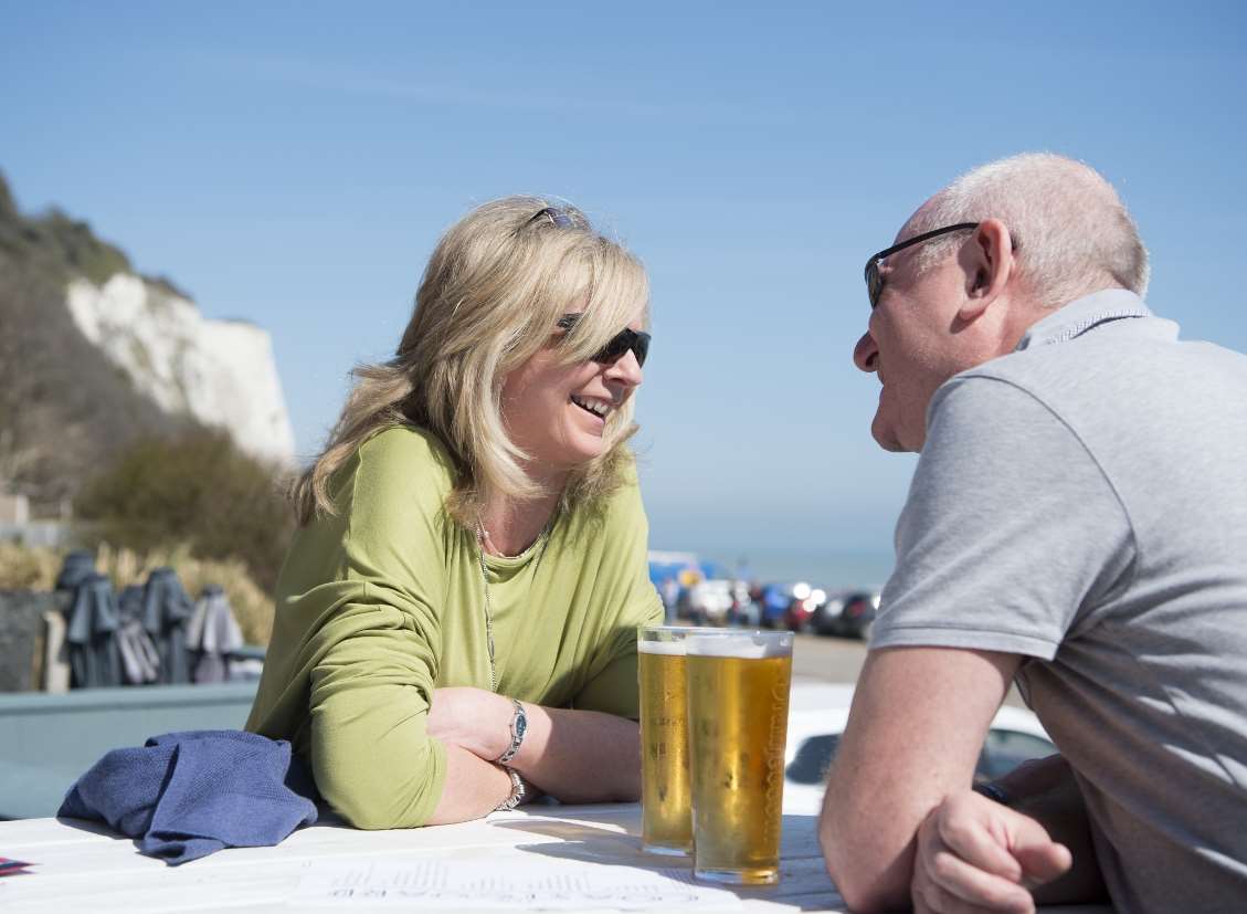 Enjoy a drink right by the sea at The Coastguard, St Margaret's Bay