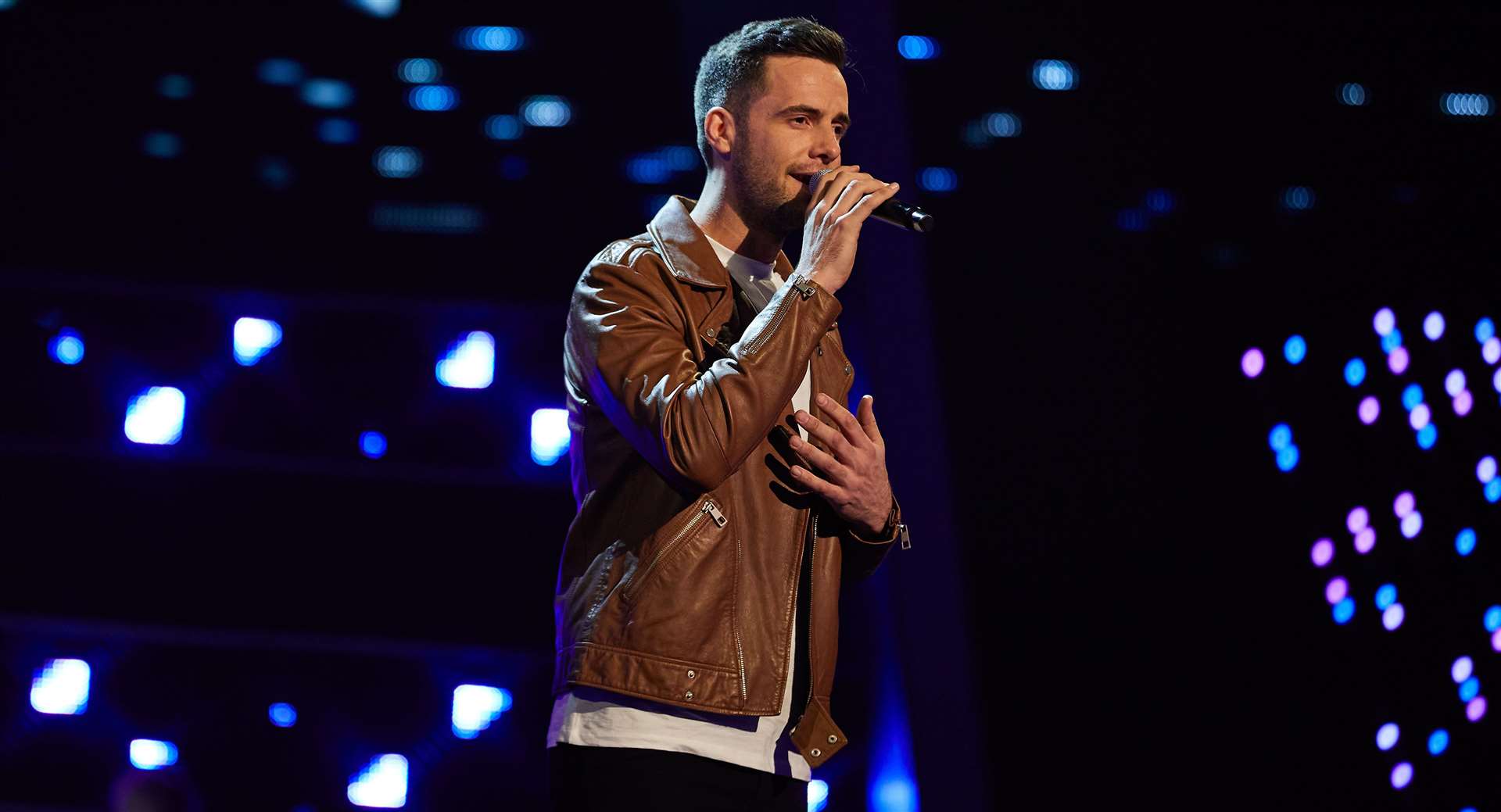 Andrew won the competitions battle round. Picture: ITV's The Voice UK