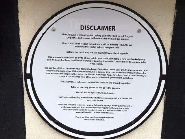 Disclaimer plaques attached to the walls outside make the policies employed crystal clear to all customers before they enter