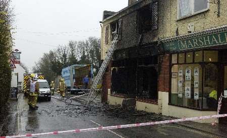 The scene of the blaze on St Margaret's High Street. Picture: DAVE DOWNEY