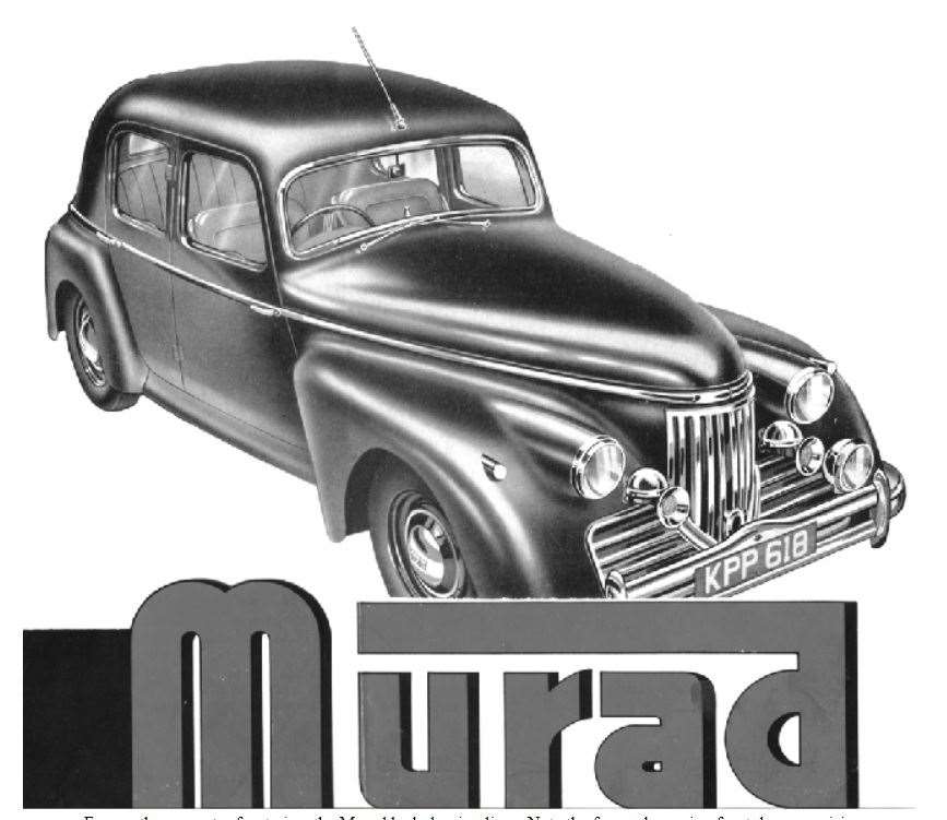 Advertising for the Murad car when it was launched in 1948