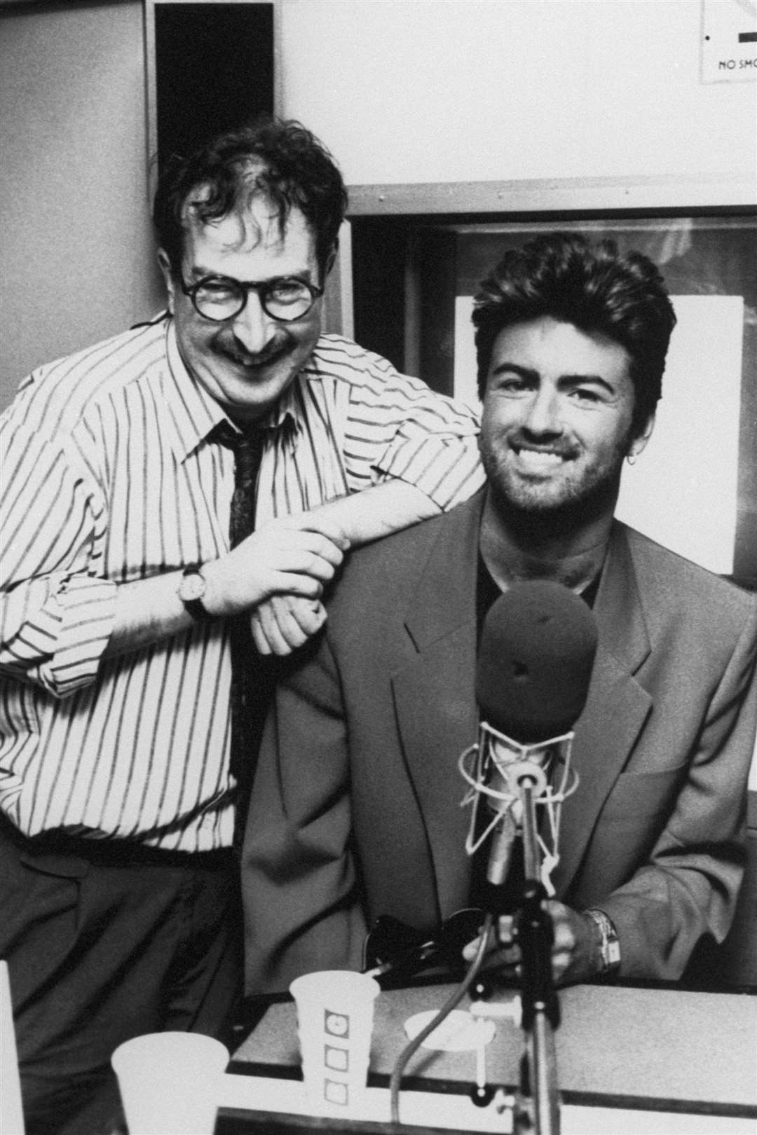 George Michael pictured with BBC Radio 1 DJ Steve Wright (PA)