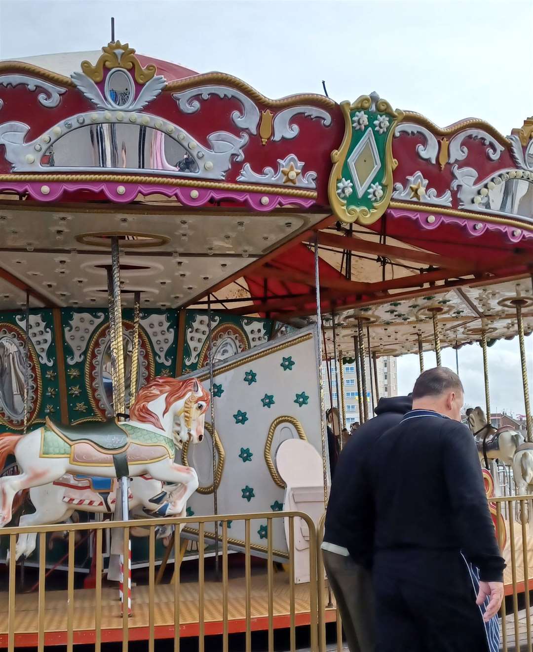 A section of the roof of the carousel collapsed. Picture: Bob Keen