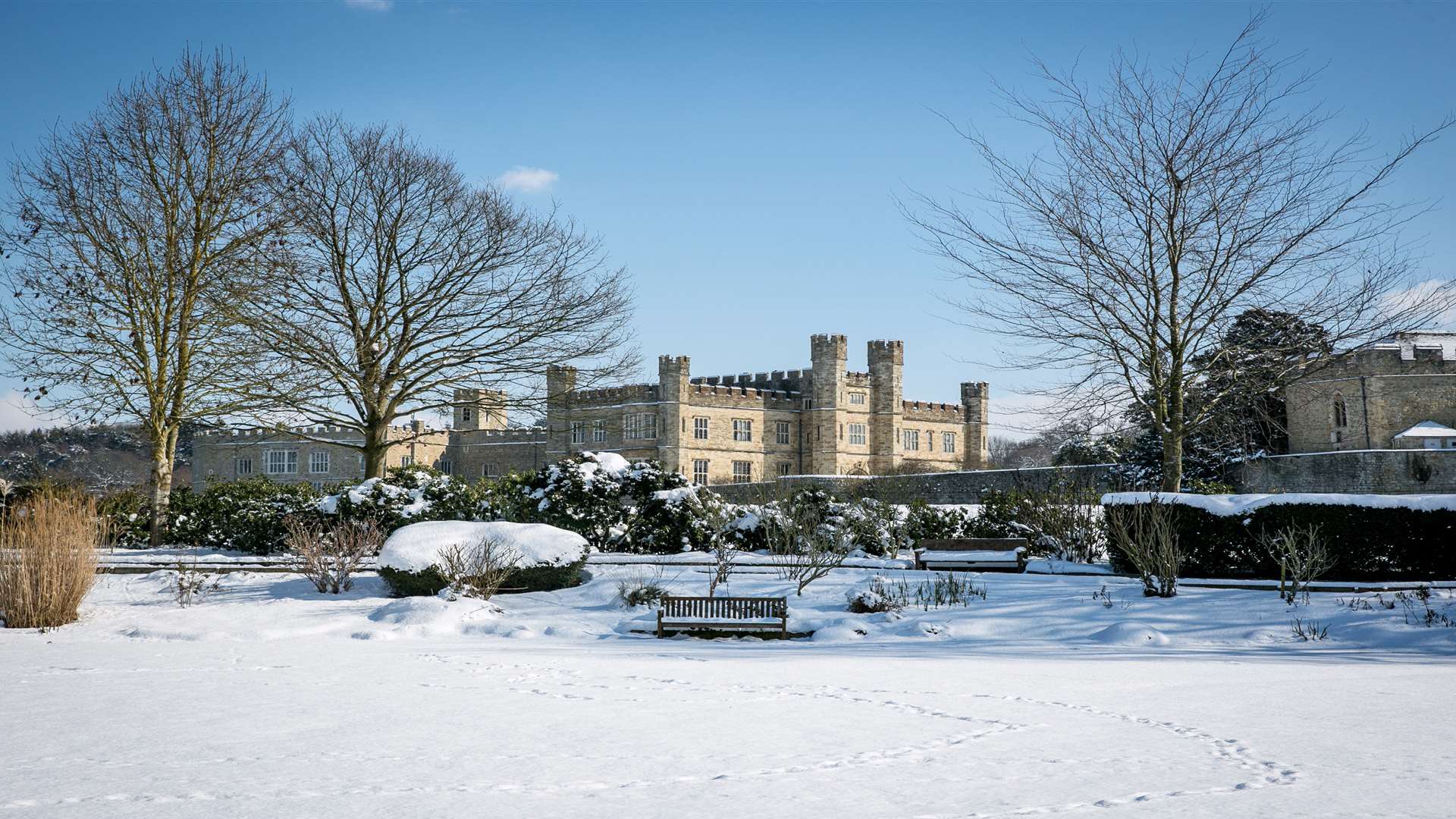 Leeds Castle looks picturesque with a blanket of snow Picture: Leeds Castle