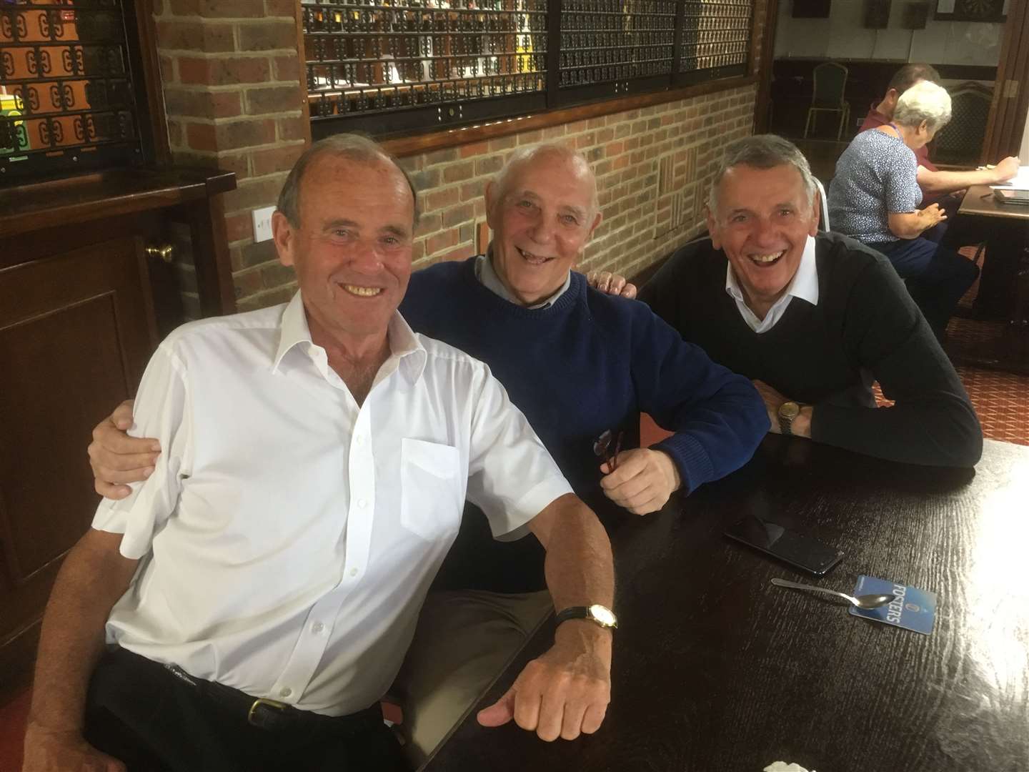 John Ludlam (centre) with fellow former local footballers Robbie Adamson (left) and Alan Dixon