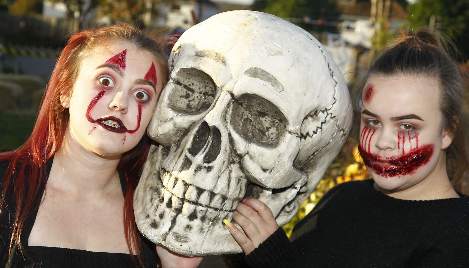 Zombies invade the Shepway Chariots Community Garden: Cheyenne Oakley and Courtney Harris.