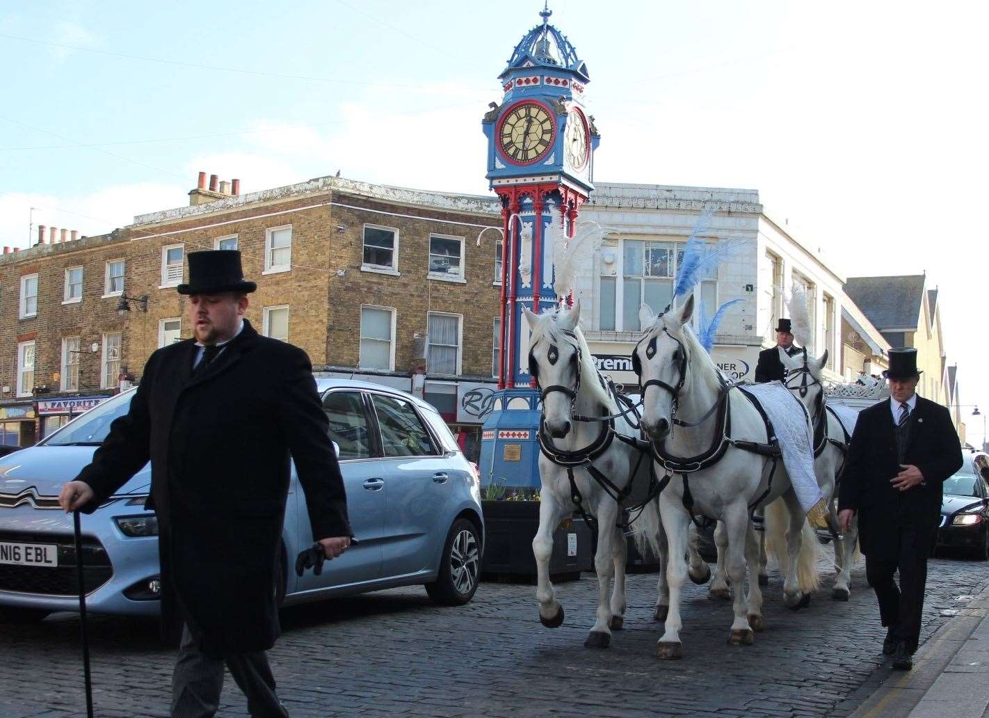 Hearse and horses funeral in Sheerness