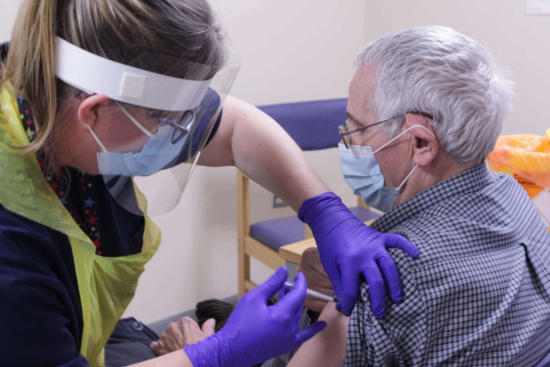 Kenneth Lamb was the first person in Kent to receive the Covid-19 vaccine. Picture: EKHUFT