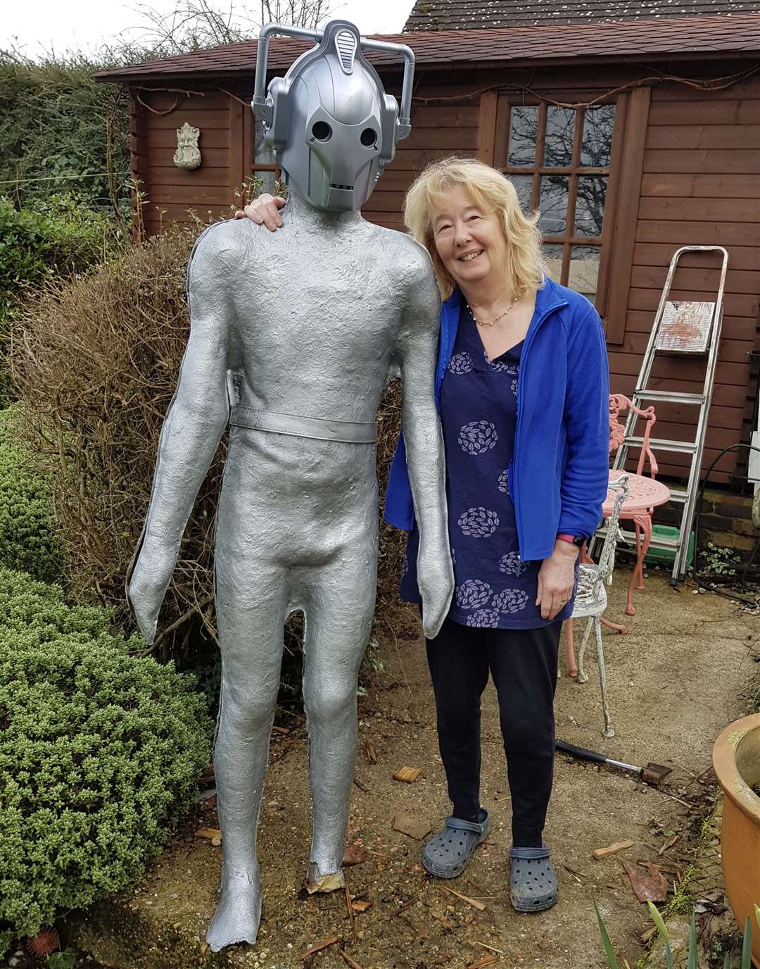 Nic's wife, Jacqui, with Cyber Horace. Picture: Nic Kent
