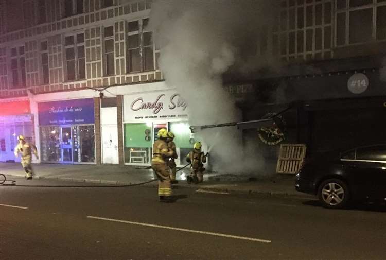 Fire services worked through the night to control the blaze. Pic: Sam Castle