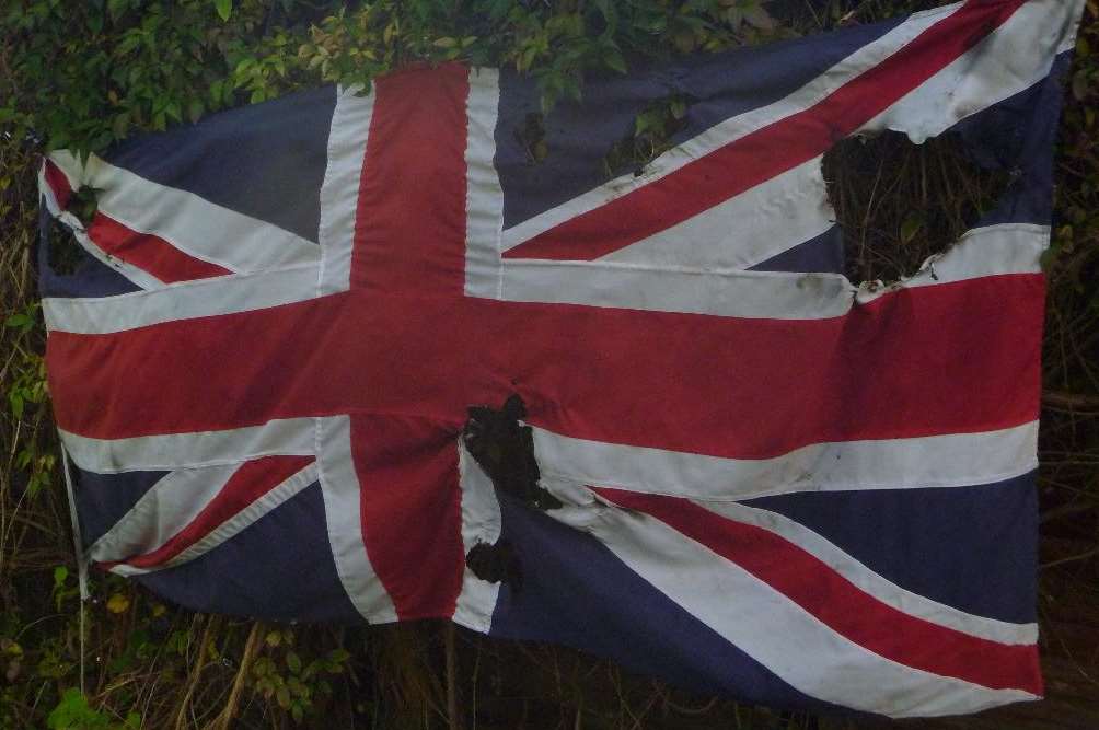 This flag was found burned outside the Borough Green library
