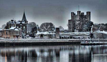 Frozen Rochester Cathedral and Castle. Picture by Snapaway78