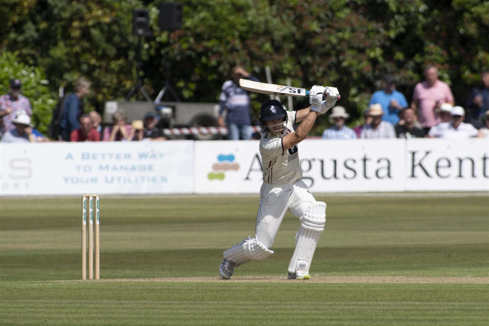 Joe Denly in action at The Nevill Ground, Tunbridge Wells. Picture: Andy Payton.