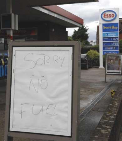 Fuel runs out at Wincheap service station on Thursday. Picture: Gerry Whittaker