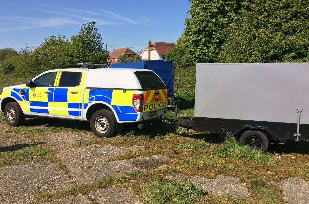 The trailer was found to have suspected stolen fuel inside. Credit: Kent Police Shepway (10383120)