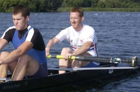Alistair McKeaver (right) in training with Dan Ritchies on Westbere Lake