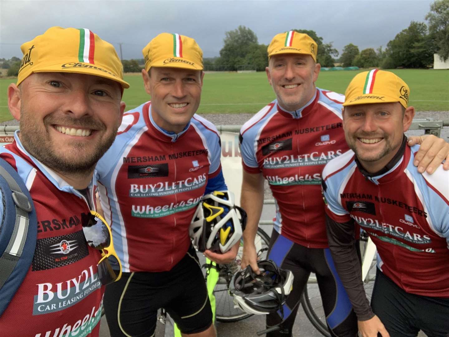 Riders taking part in the Mersham to Brighton ride were (l to r) Scott Martin, Chris Peel, James Morgan and Jon Burns (41647979)