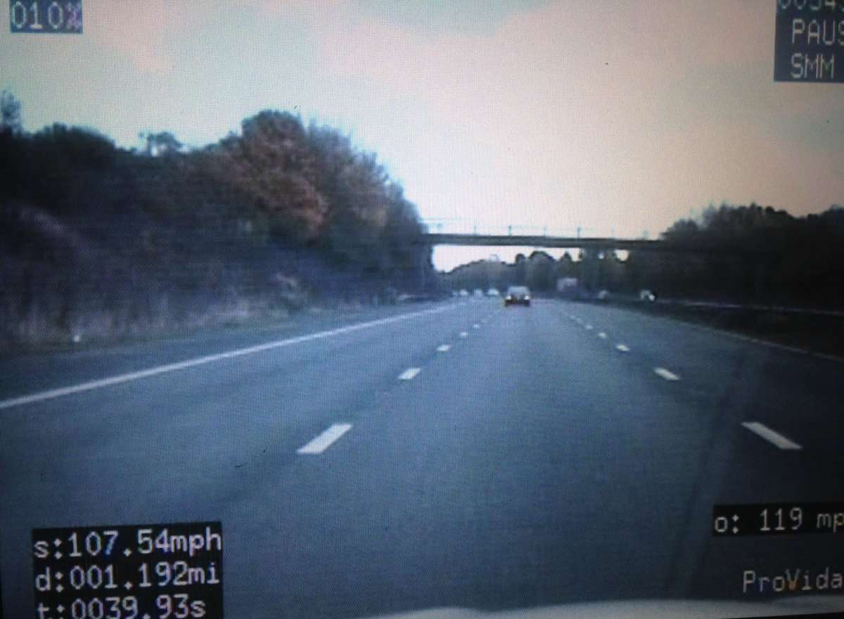 The car was going at 107mph. Picture: Kent Police RPU