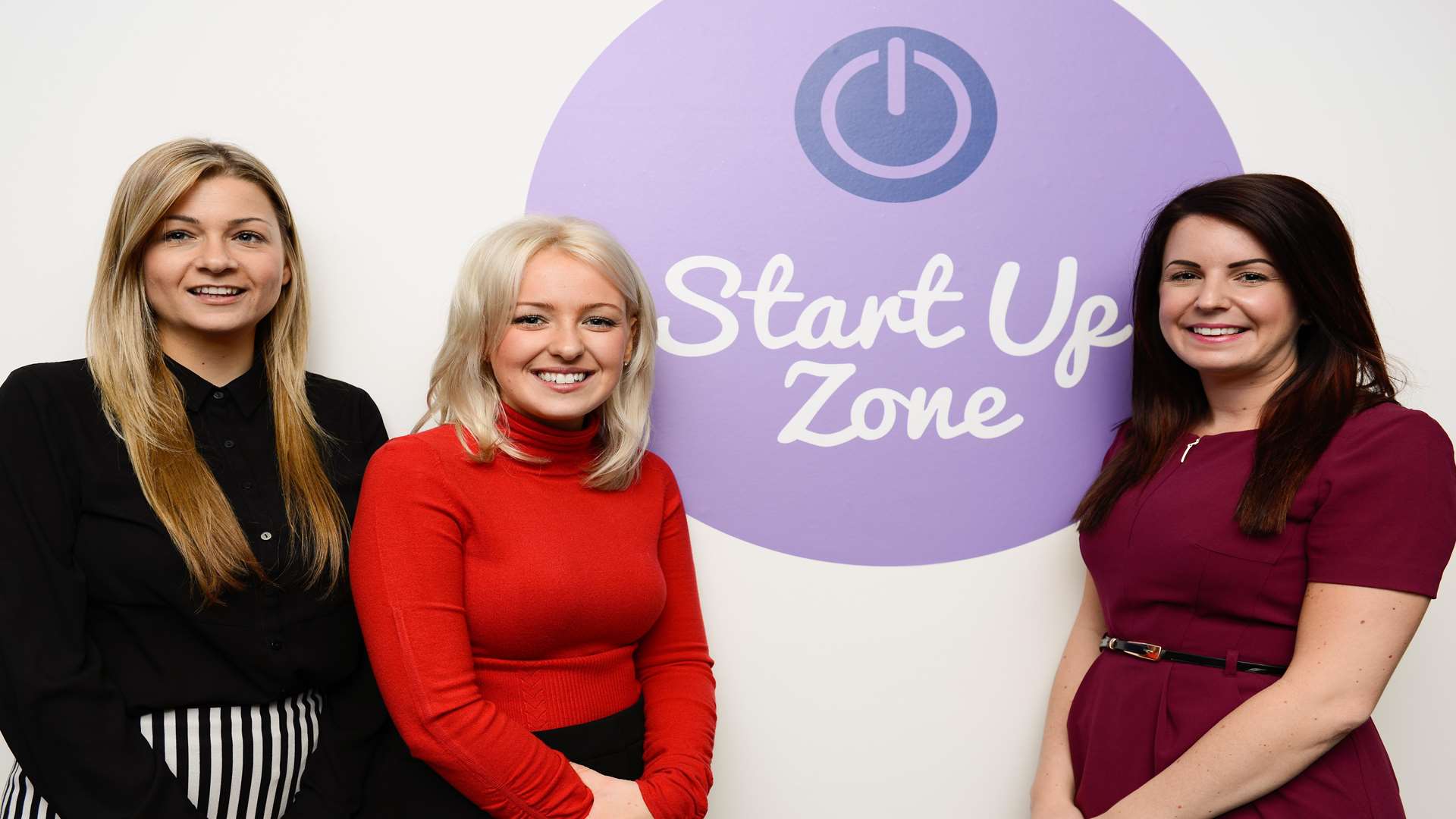 Renata Harmadyova, Anna Stone and Lauren Moore from the Discovery Park leasing team handle inquiries to join the Start Up Zone