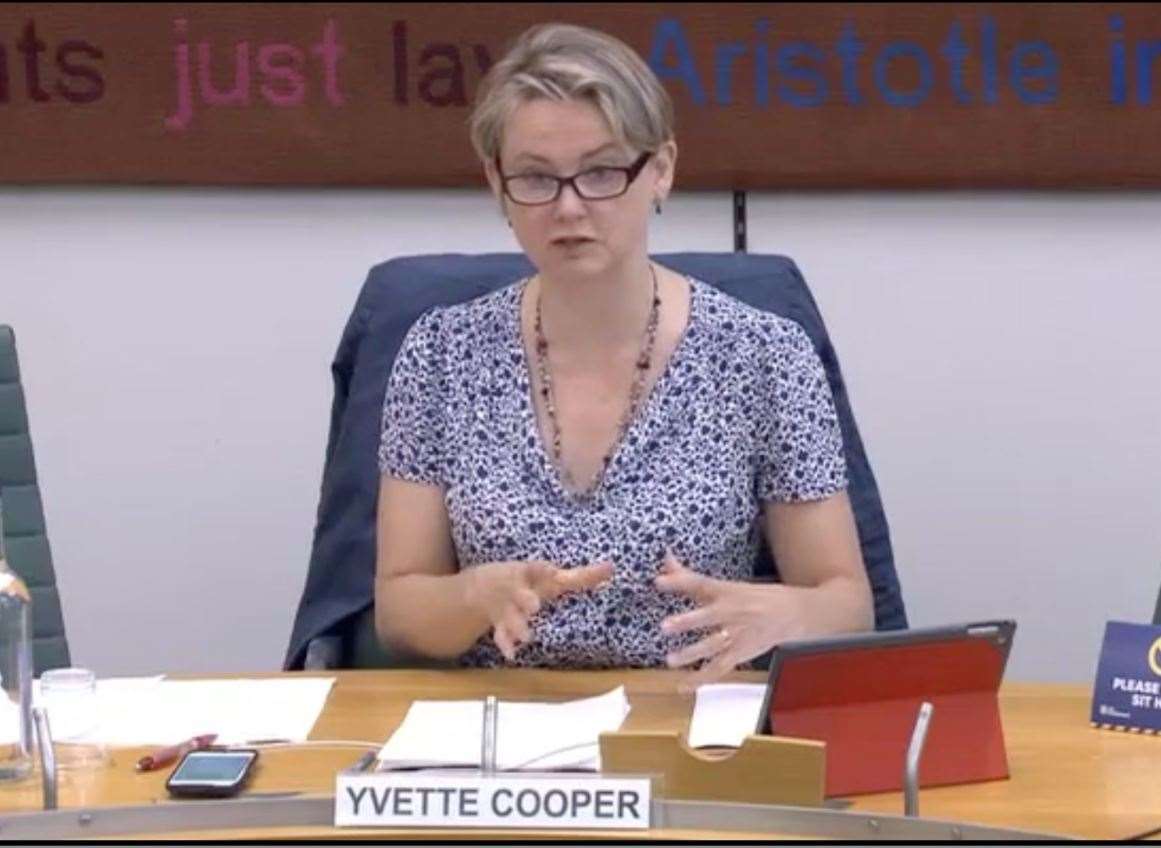 Former shadow foreign secretary Yvette Cooper Cooper chaired the discussion. Picture: Parliament TV
