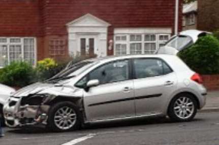 This Toyota Auris was hit by a car before the driver fled in Teynham