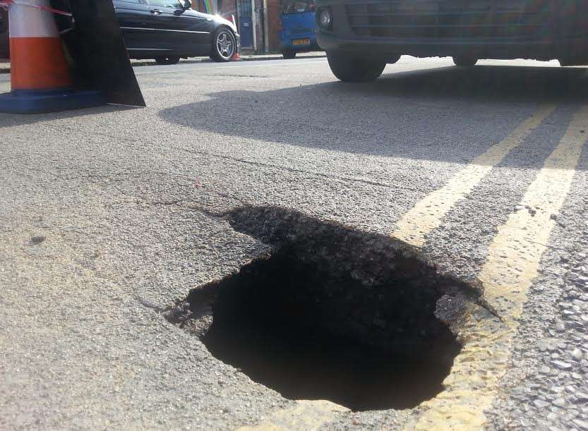 The hole opened up in Herne Bay High Street
