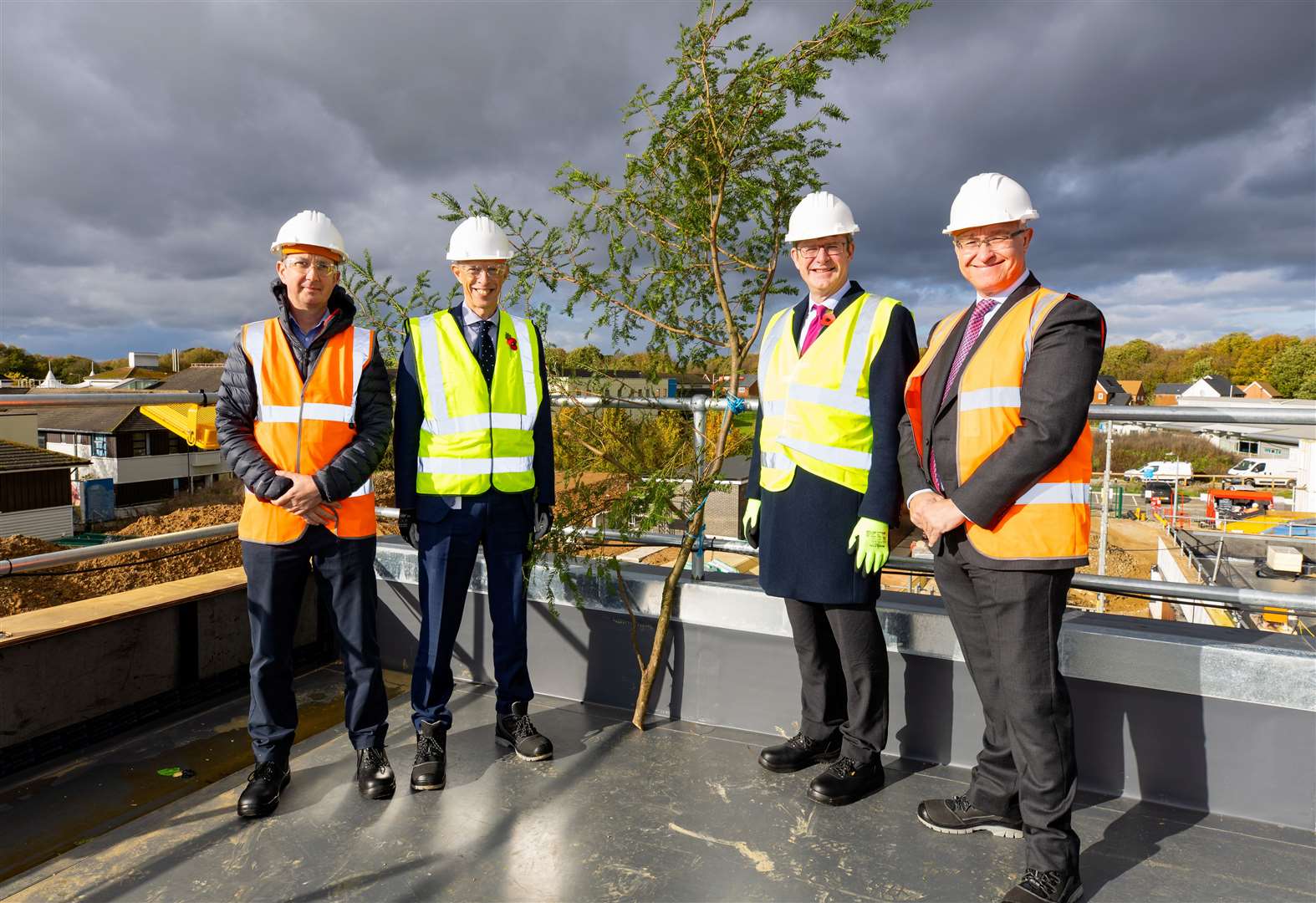 A “topping out” ceremony was held on the roof of the building