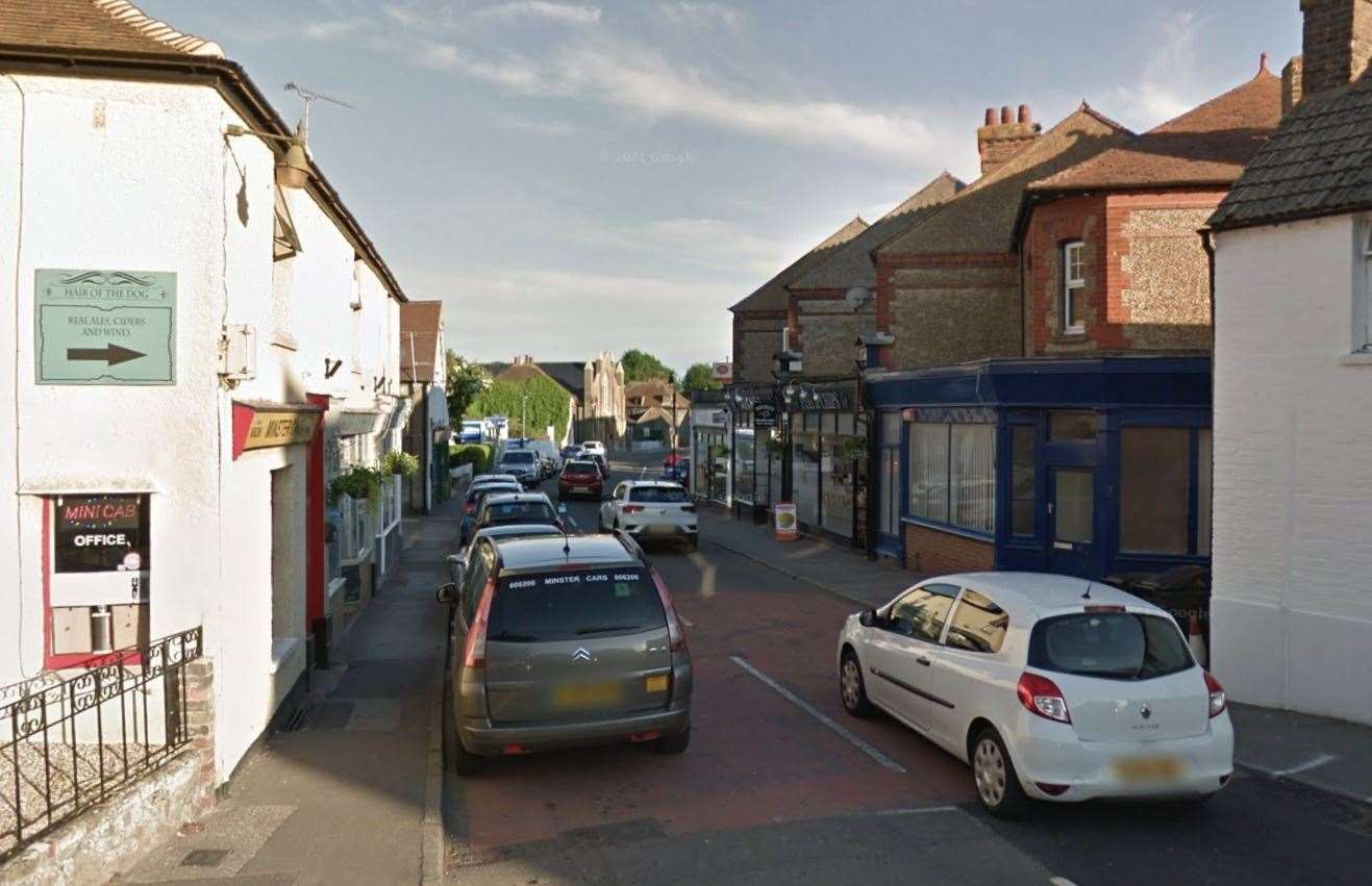 The alleged burglary occured on Minster High Street near Ramsgate. Photo: Google Maps (63553467)