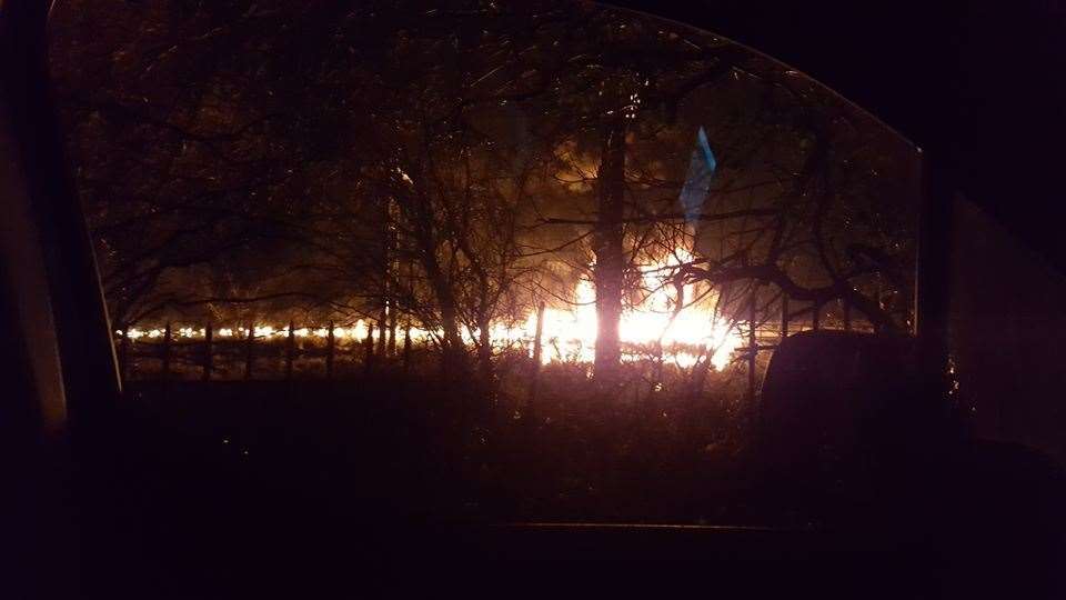The blaze at Hambrook Marshes. Picture: John Watt