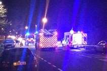 Scene of the crash in Watling Street. Pic: @reubenrohard