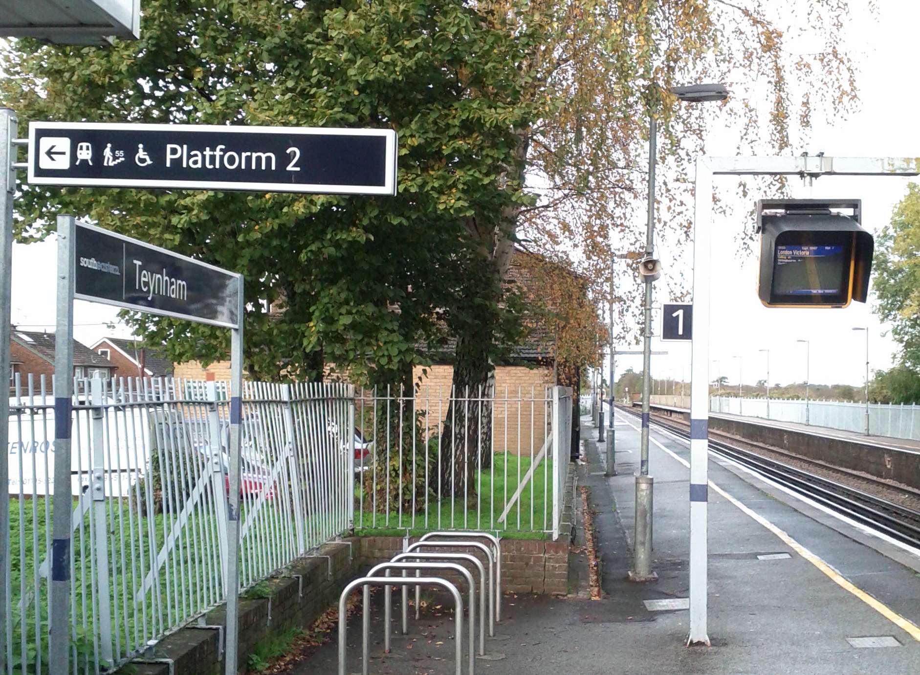 The platform at Teynham station