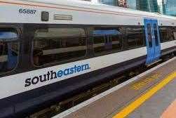 A Southeastern train has collided with a bicycle on the tracks