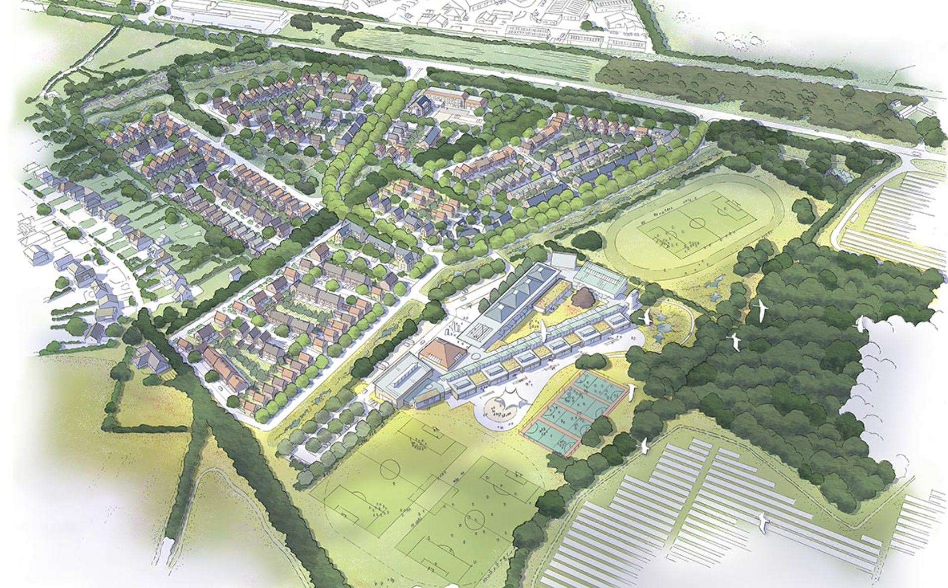 A drawing of what the Bodkin Farm development in Chestfield could look like. Picture: Parker Strategic Land