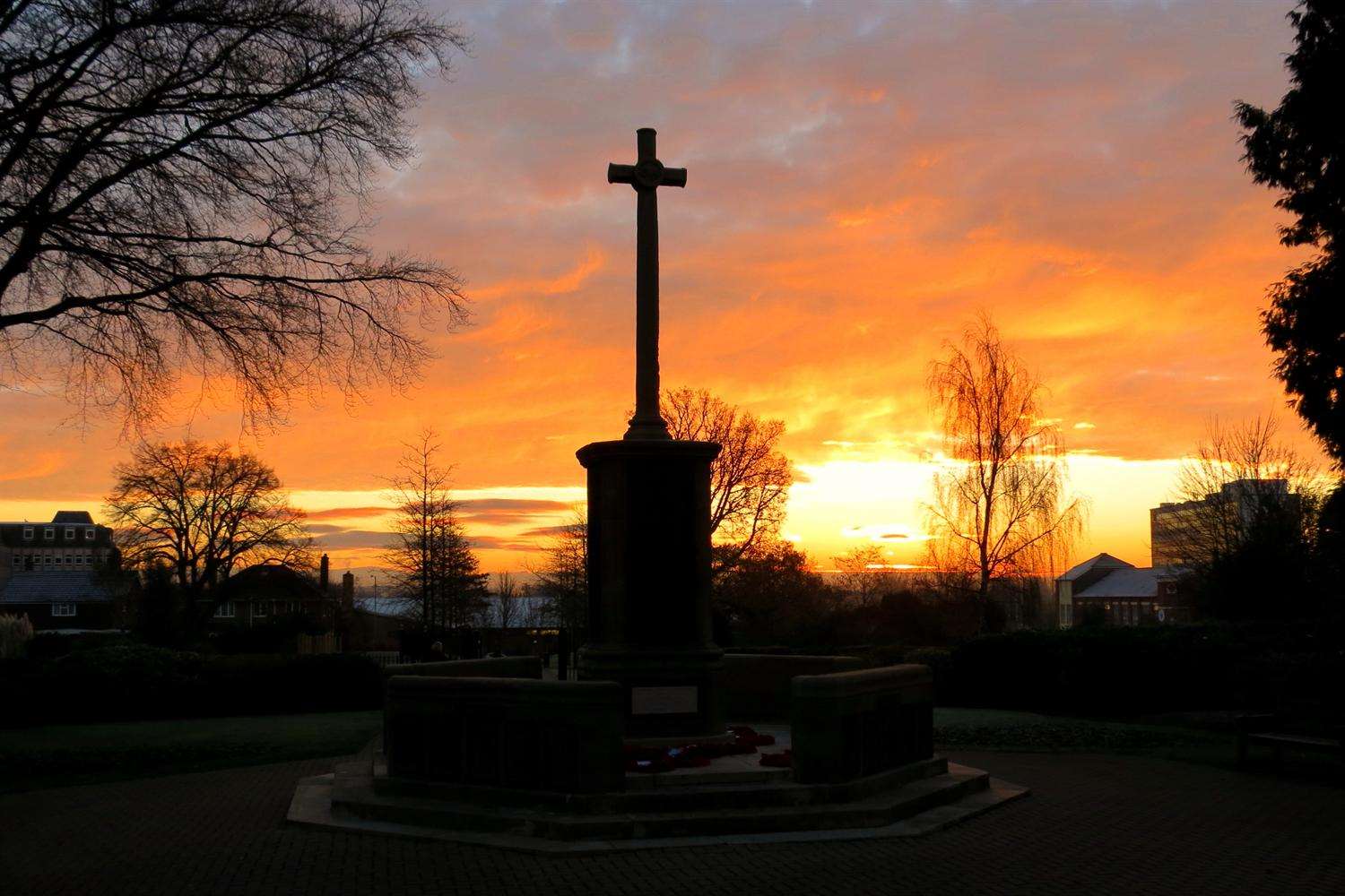 The war memorial in Ashford's Memorial Gardens - picture courtesy of Andy Clark