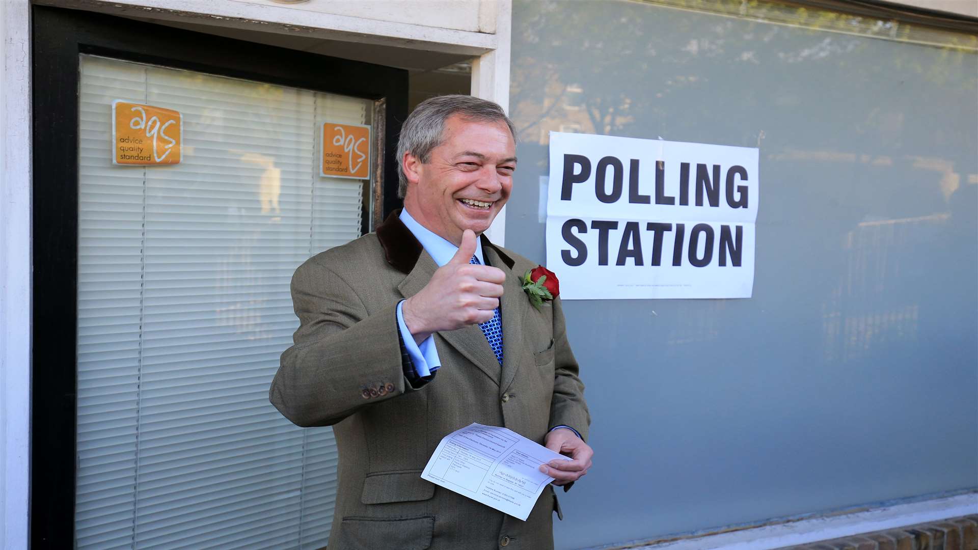 Nigel Farage after casting his vote in Ramsgate at the last election