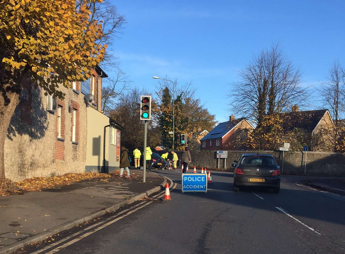 Police partially closed Heath Road in Barming after a crash