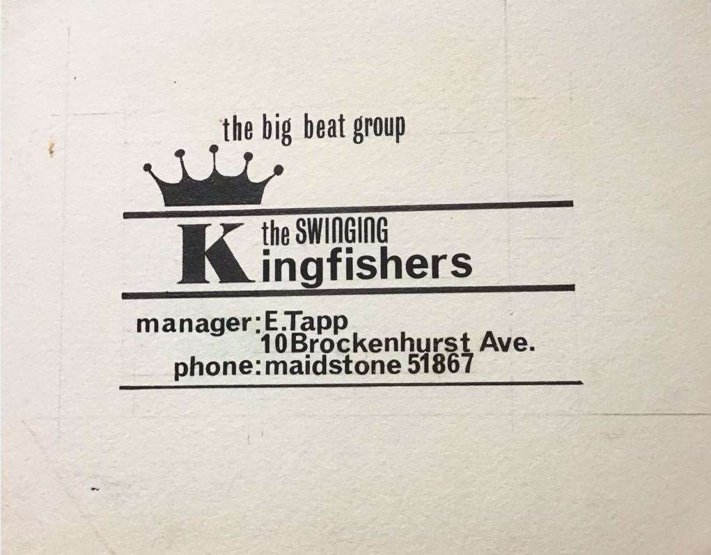 Ted Tapp's business card for The Kingfishers, whom he managed (56435923)