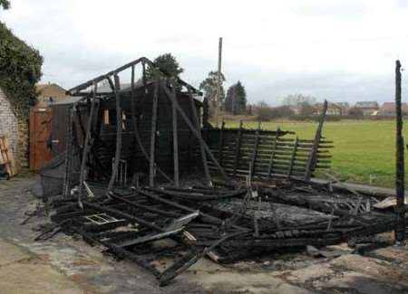 The stables in the aftermath of the blaze. Picture: VERNON STARTFORD