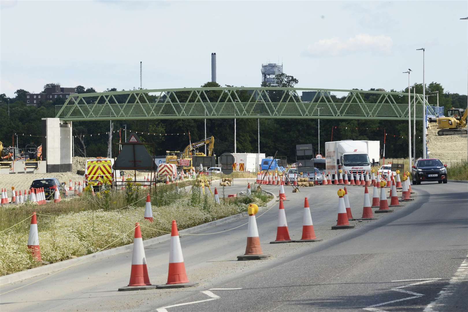 A new footbridge has gone in over the A2070 near TK Maxx