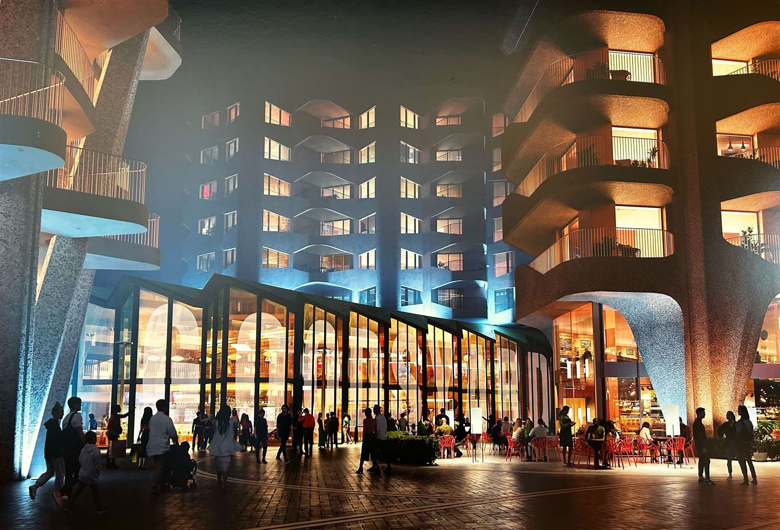 How the transformed Folkestone Harbour development could look at night