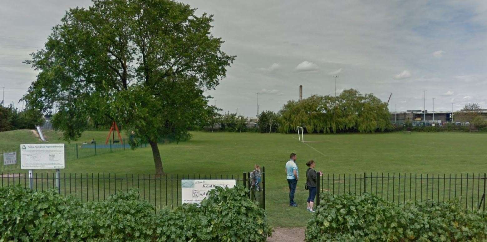 The travellers have set up on the field in New Road, Sheerness Picture: Google Images