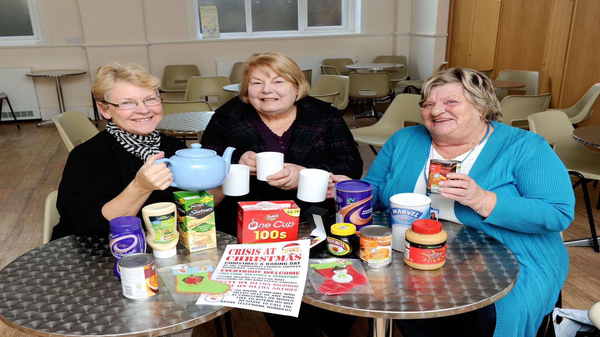Crisis at Christmas organisers Marie Piper, Betty Boswell and Carol Wraight