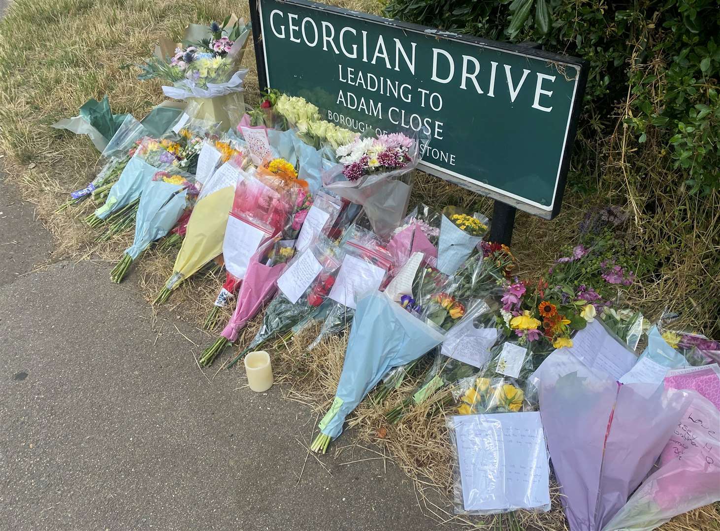 Floral tributes were left at the scene of a fatal crash in Coxheath. Picture: Ben Austin